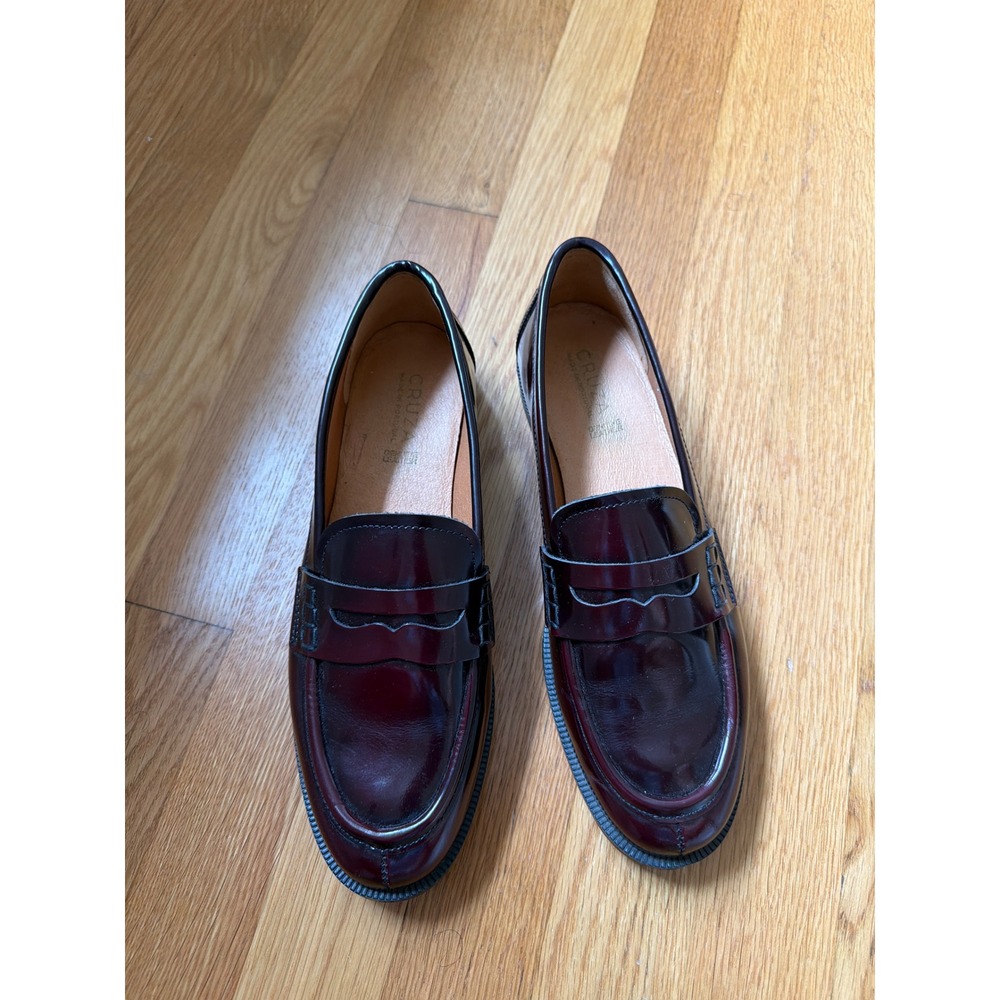Cruza Burgundy Leather Penny Loafers Made in Portugal Women Size 39 Oxblood